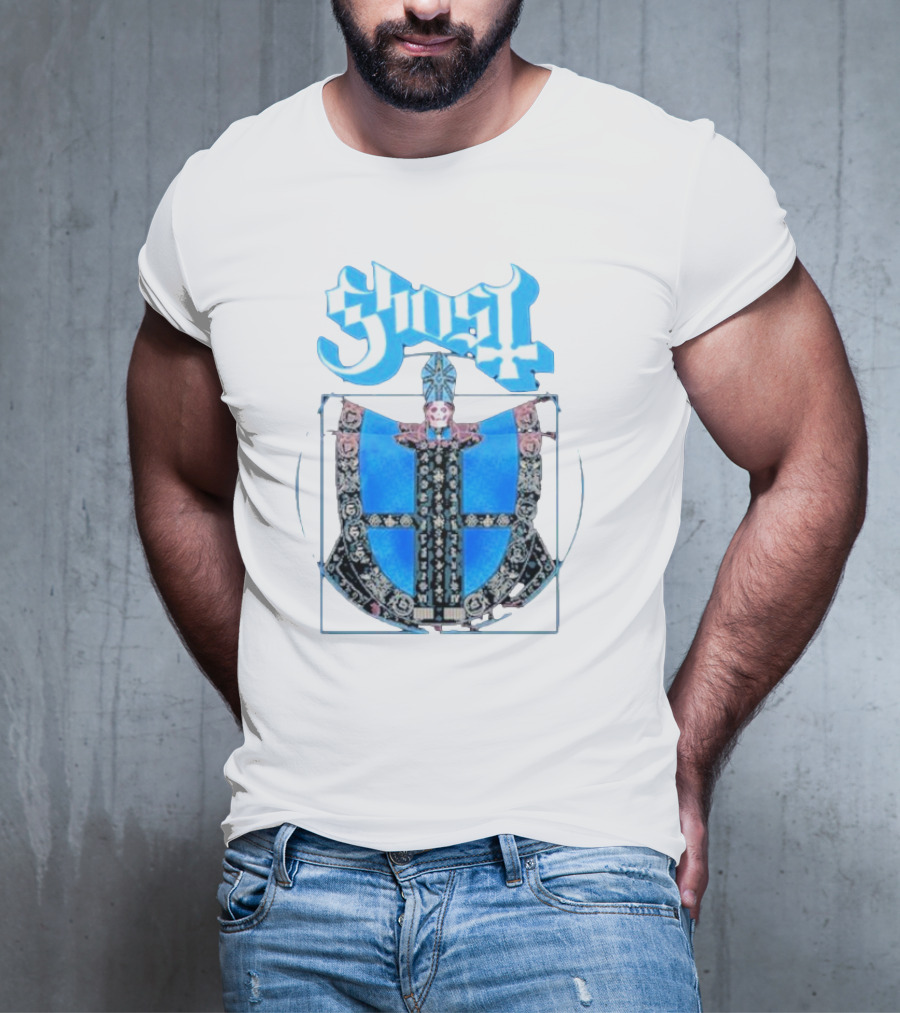 Ghost Vitruvian Skeleton Pope T-Shirt