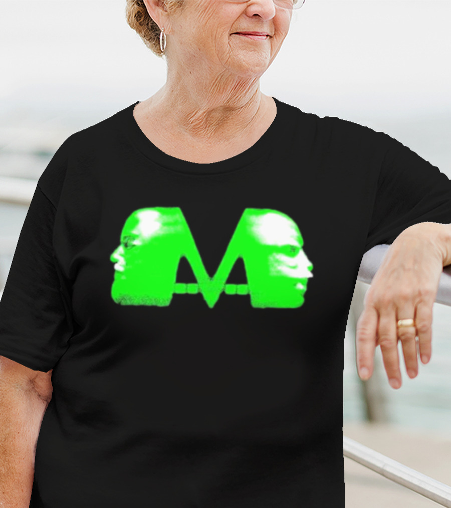 Mansionz M Faces Neon Green Portrait T-Shirt