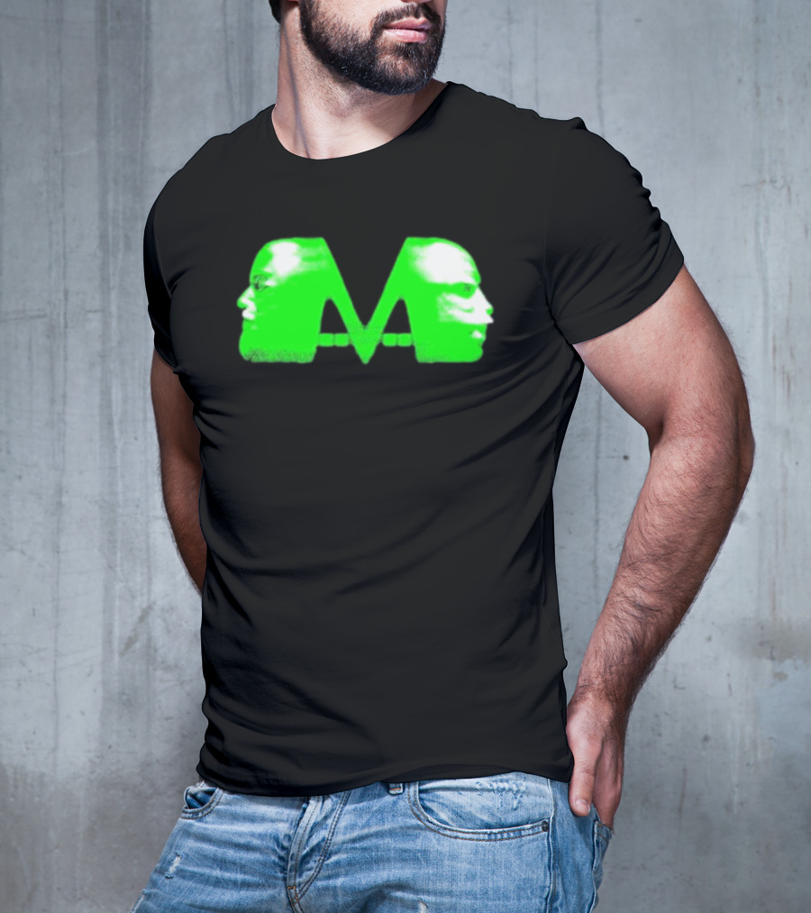 Mansionz M Faces Neon Green Portrait T-Shirt