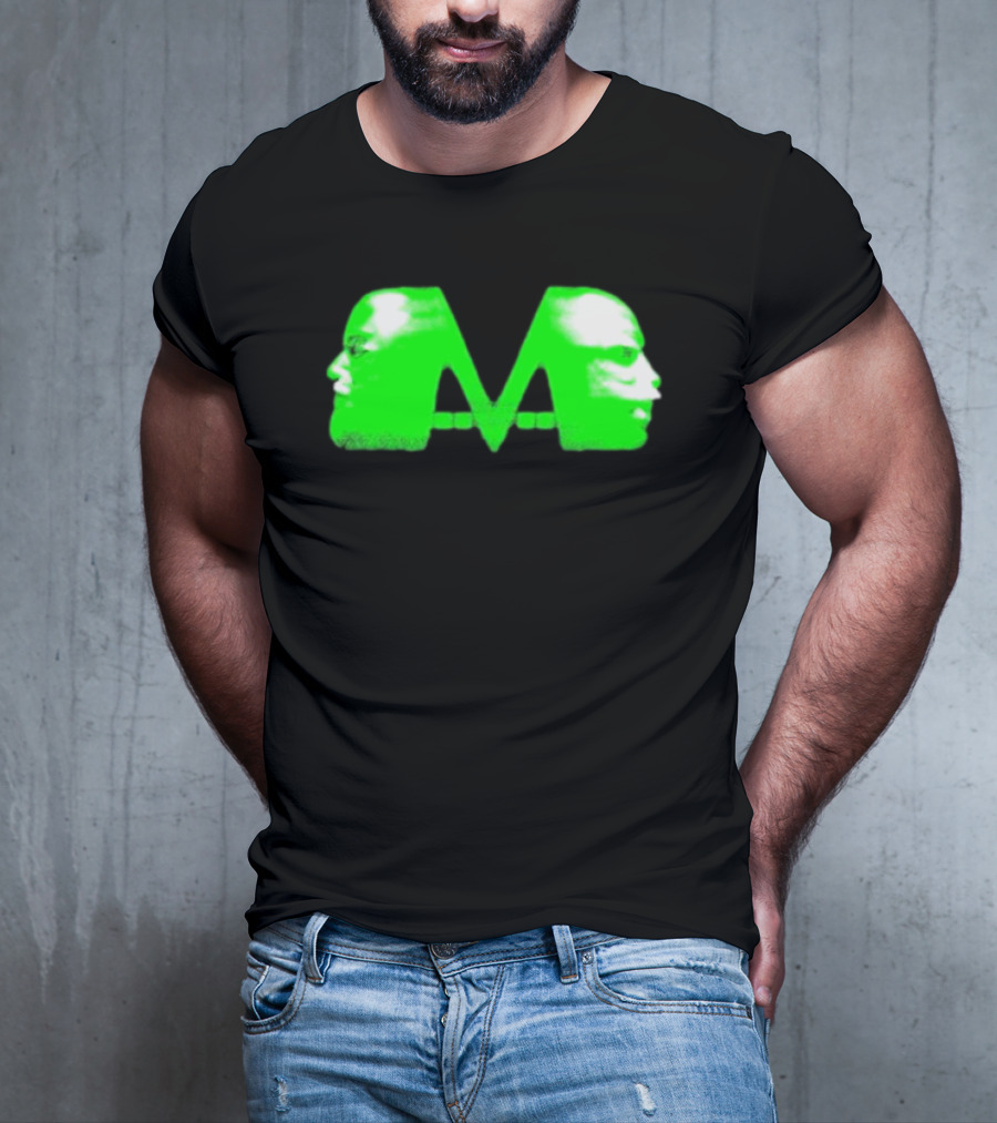 Mansionz M Faces Neon Green Portrait T-Shirt