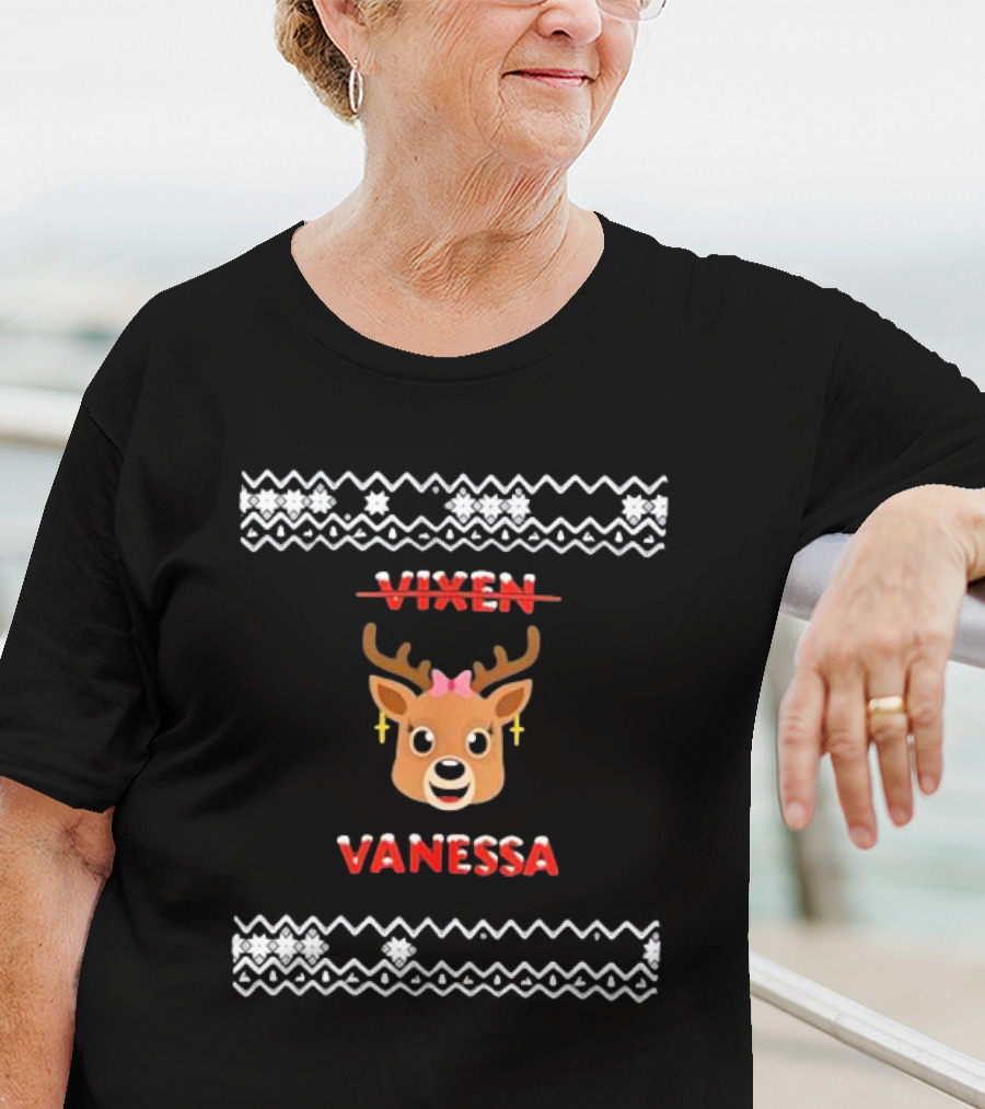 Vixen Vanessa Reindeer Mrs Claus Festive Holiday T-Shirt