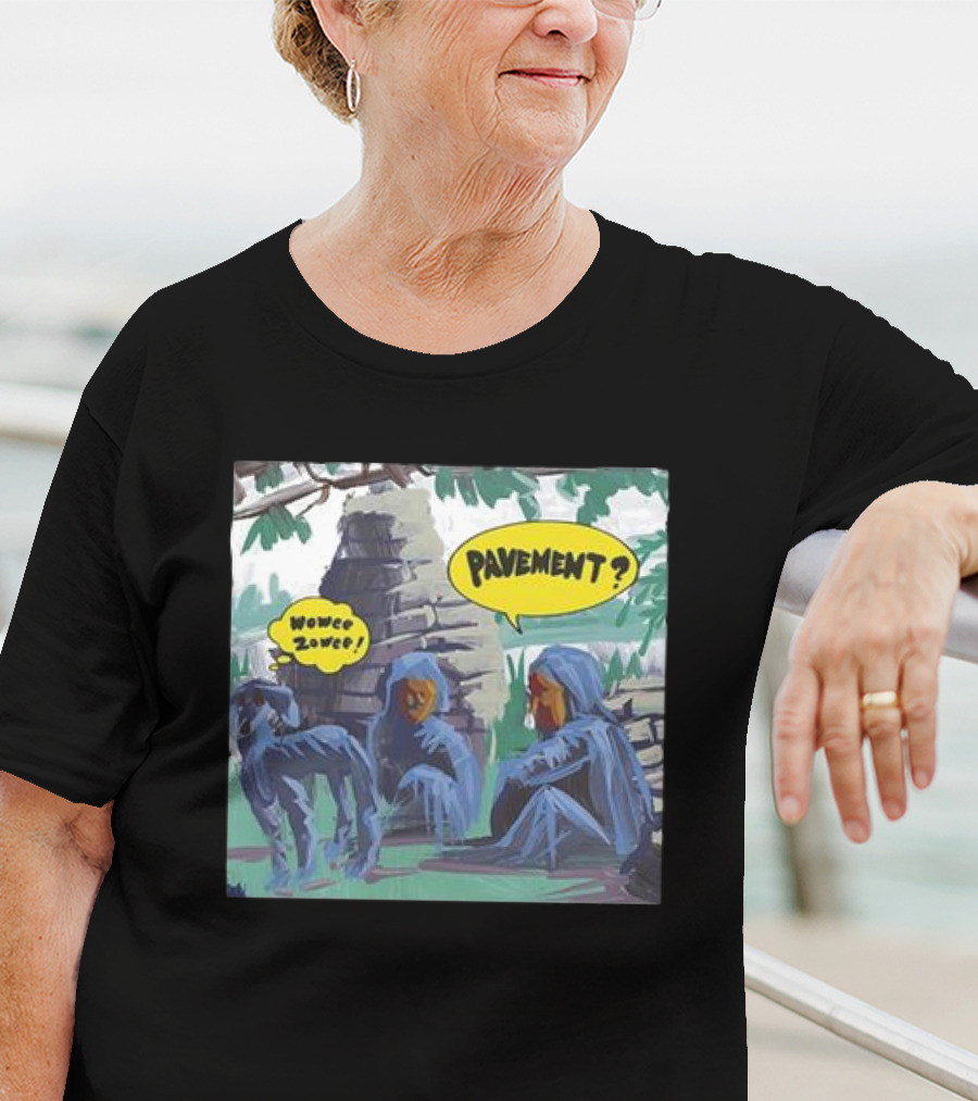 Pavement Wowee Zowee Speech Bubbles And Hooded Figures In Outdoor Scene T-Shirt