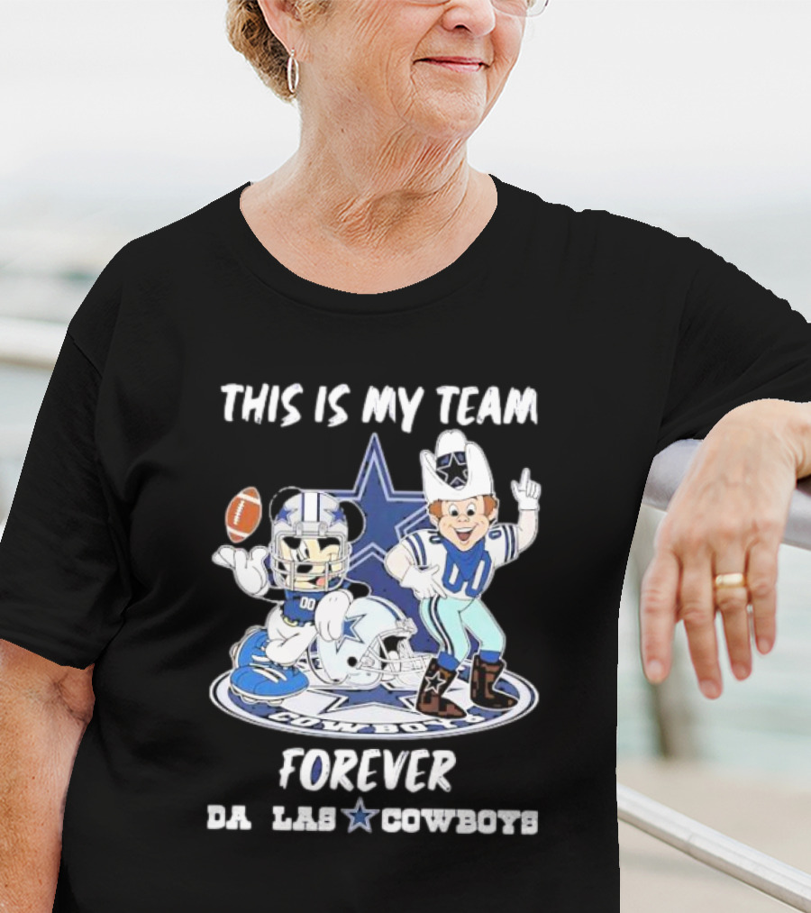 THIS IS MY TEAM FOREVER DALLAS COWBOYS FOOTBALL MASCOT STAR T-Shirt