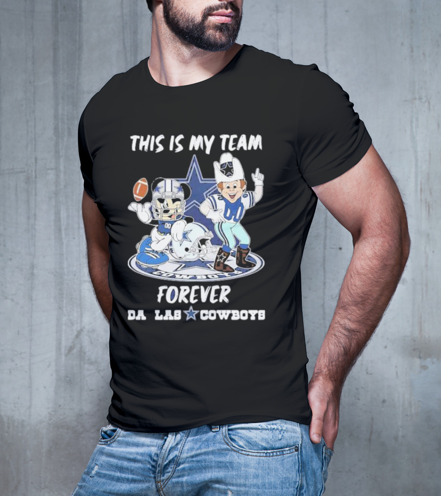 THIS IS MY TEAM FOREVER DALLAS COWBOYS FOOTBALL MASCOT STAR T-Shirt
