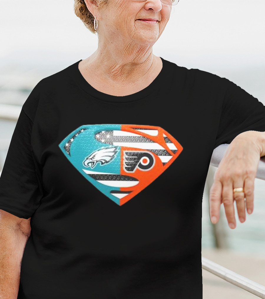 Philadelphia Eagles Philadelphia Flyers Superman Logo Mashup T-Shirt