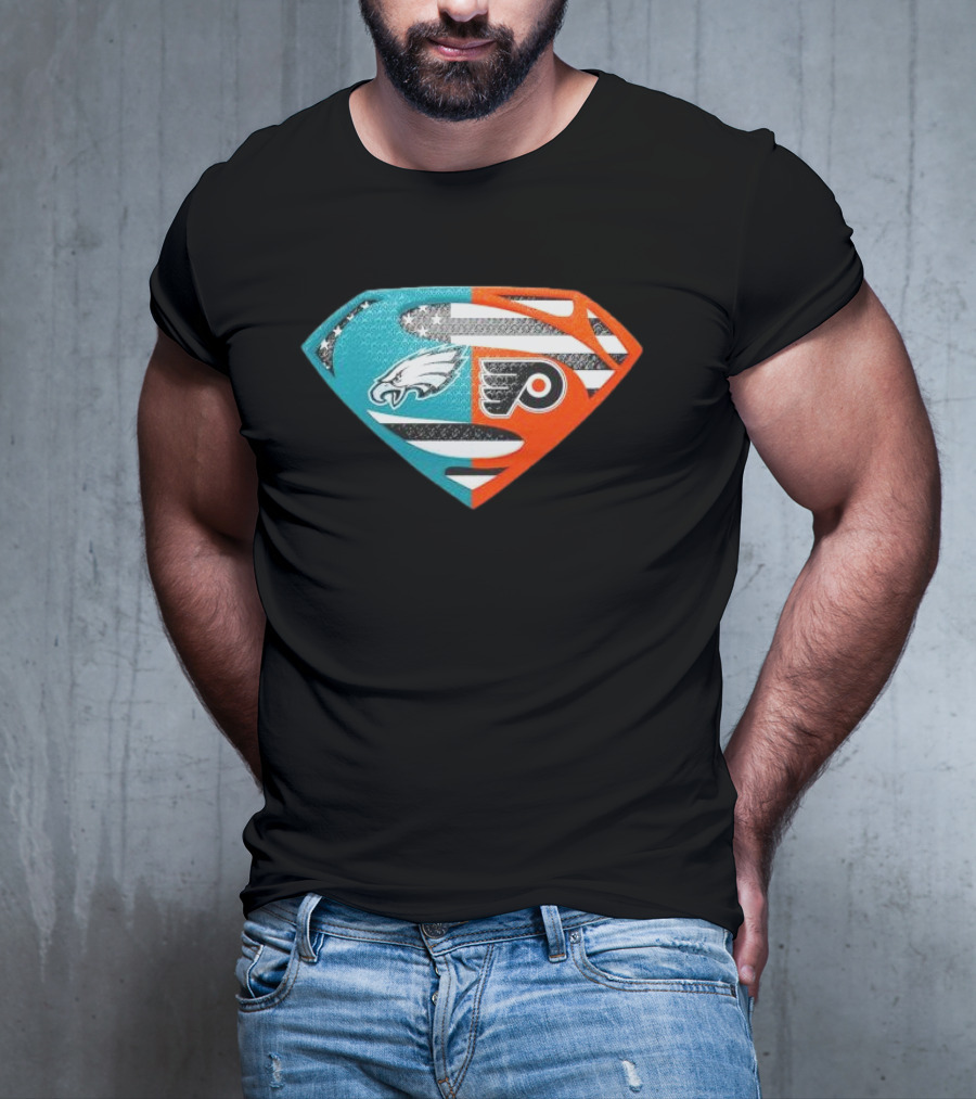 Philadelphia Eagles Philadelphia Flyers Superman Logo Mashup T-Shirt
