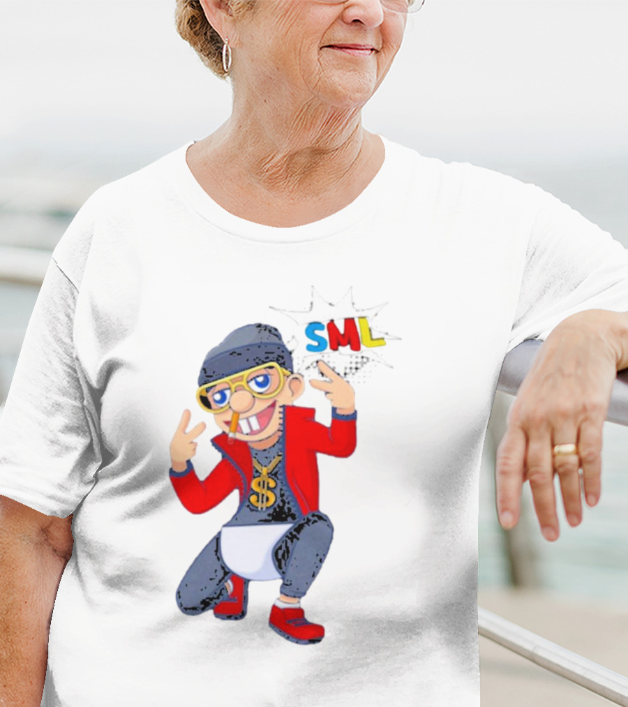 SML Jeffy Rapper Style Featuring Bling Dollar Chain And Cool Pose T-Shirt