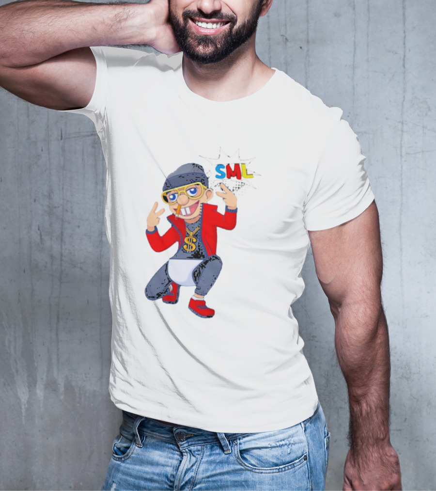 SML Jeffy Rapper Style Featuring Bling Dollar Chain And Cool Pose T-Shirt