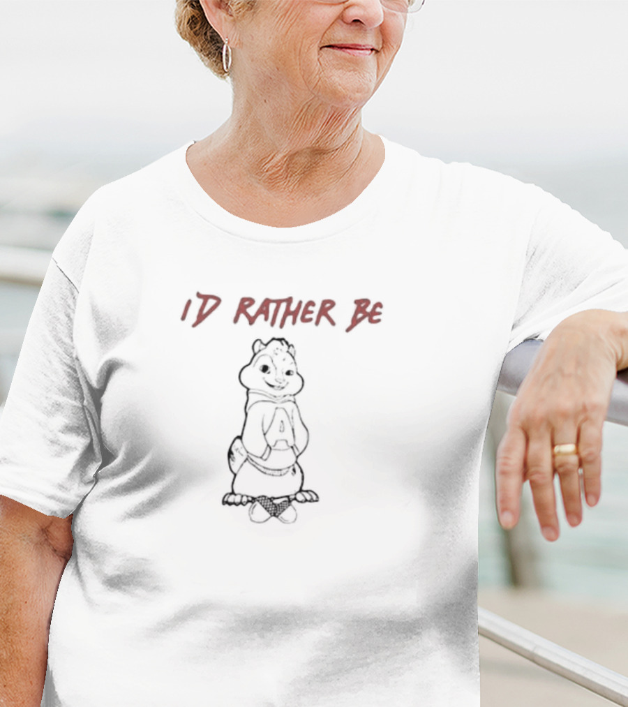 I'D Rather Be Nutting Chipmunk Hoodie Character T-Shirt