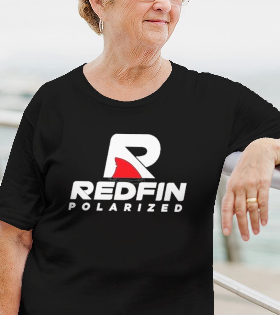 REDFIN POLARIZED R SHARK LOGO WHITE AND RED T-Shirt