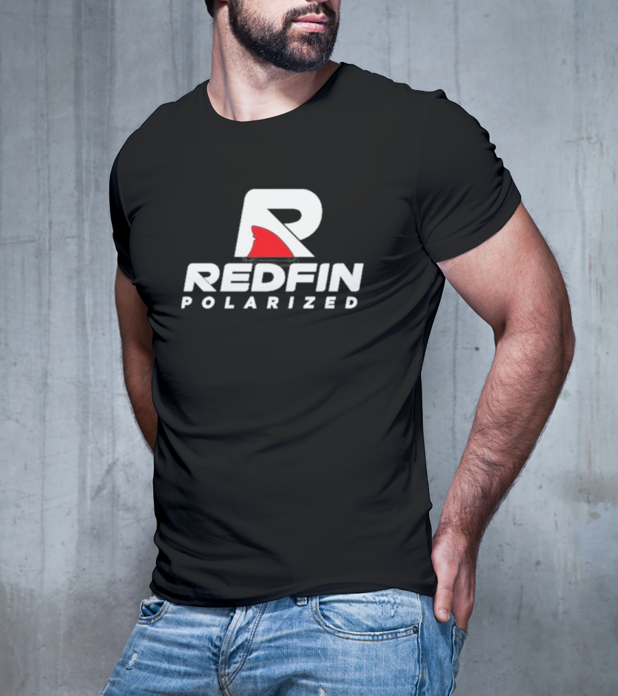 REDFIN POLARIZED R SHARK LOGO WHITE AND RED T-Shirt