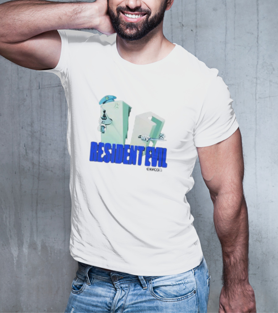 Resident Evil Capcom Tofu Parody Featuring Knife And Hat T-Shirt