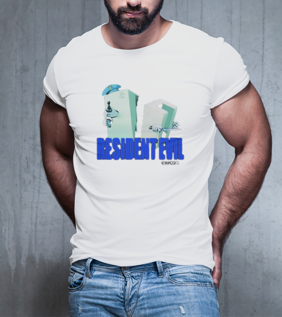 Resident Evil Capcom Tofu Parody Featuring Knife And Hat T-Shirt