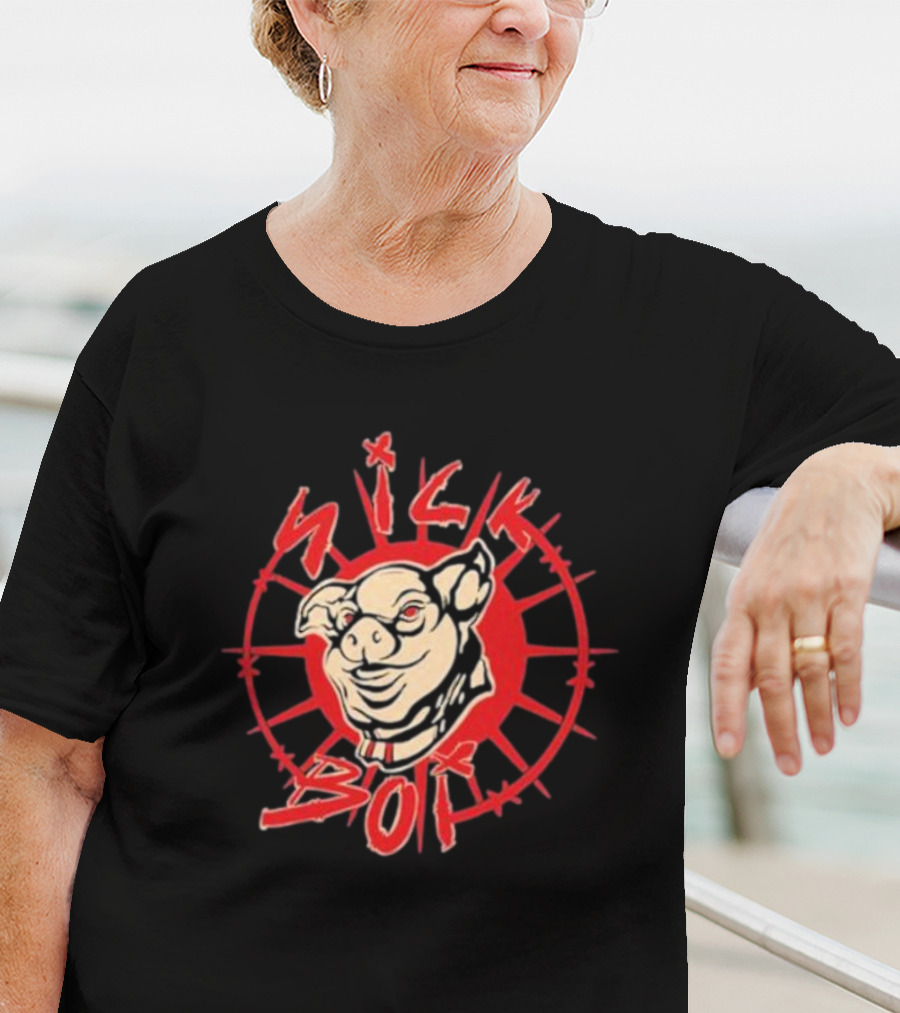 Sick Boy Pig Starburst Emblem T-Shirt