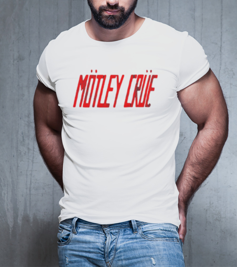 Mötley Crüe Vintage Black And Red Distressed Band T-Shirt