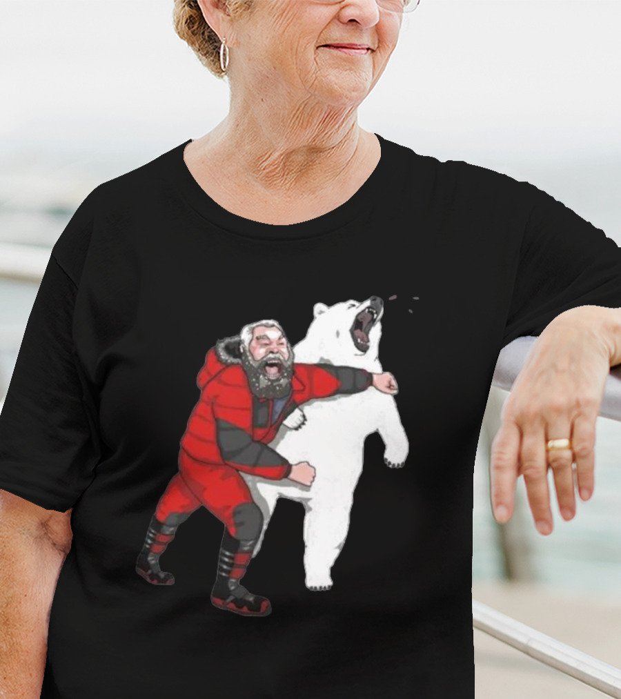 Blessed Bear Fighter Polar Punching Scene T-Shirt