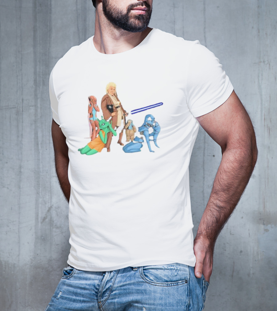 Jedi Flashheart Lightsaber Adventure With Alien Companions T-Shirt