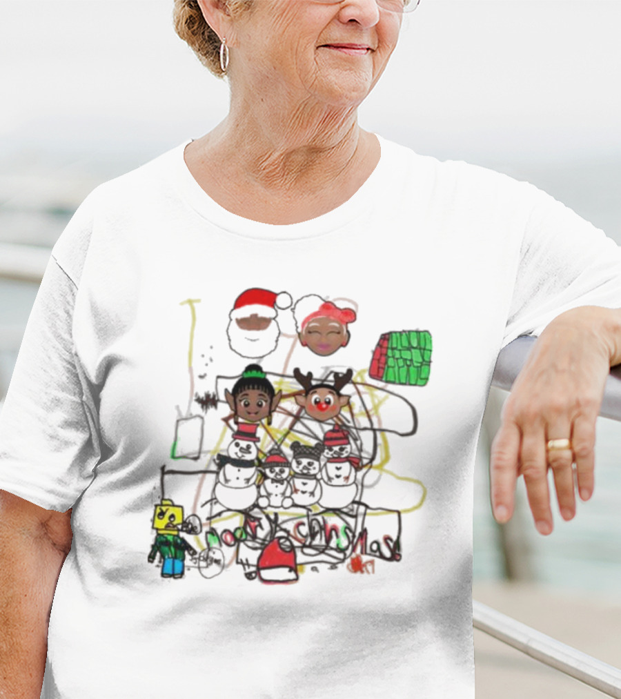 Venson Family Merry Christmas Holiday Scene T-Shirt