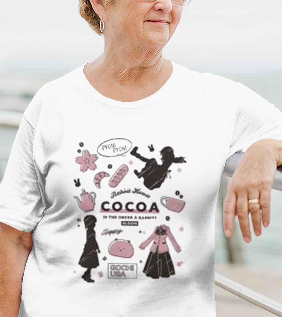 Is The Order A Rabbit Bloom Cocoa Rabbit House Sketch Blossom Tea T-Shirt