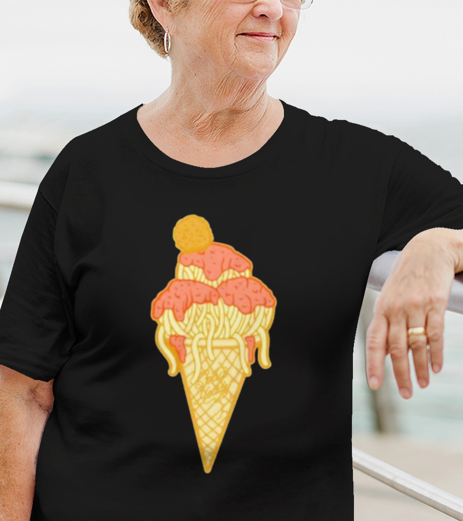 Spag Heddy Pasta Cone Spaghetti Ice Cream Mashup T-Shirt
