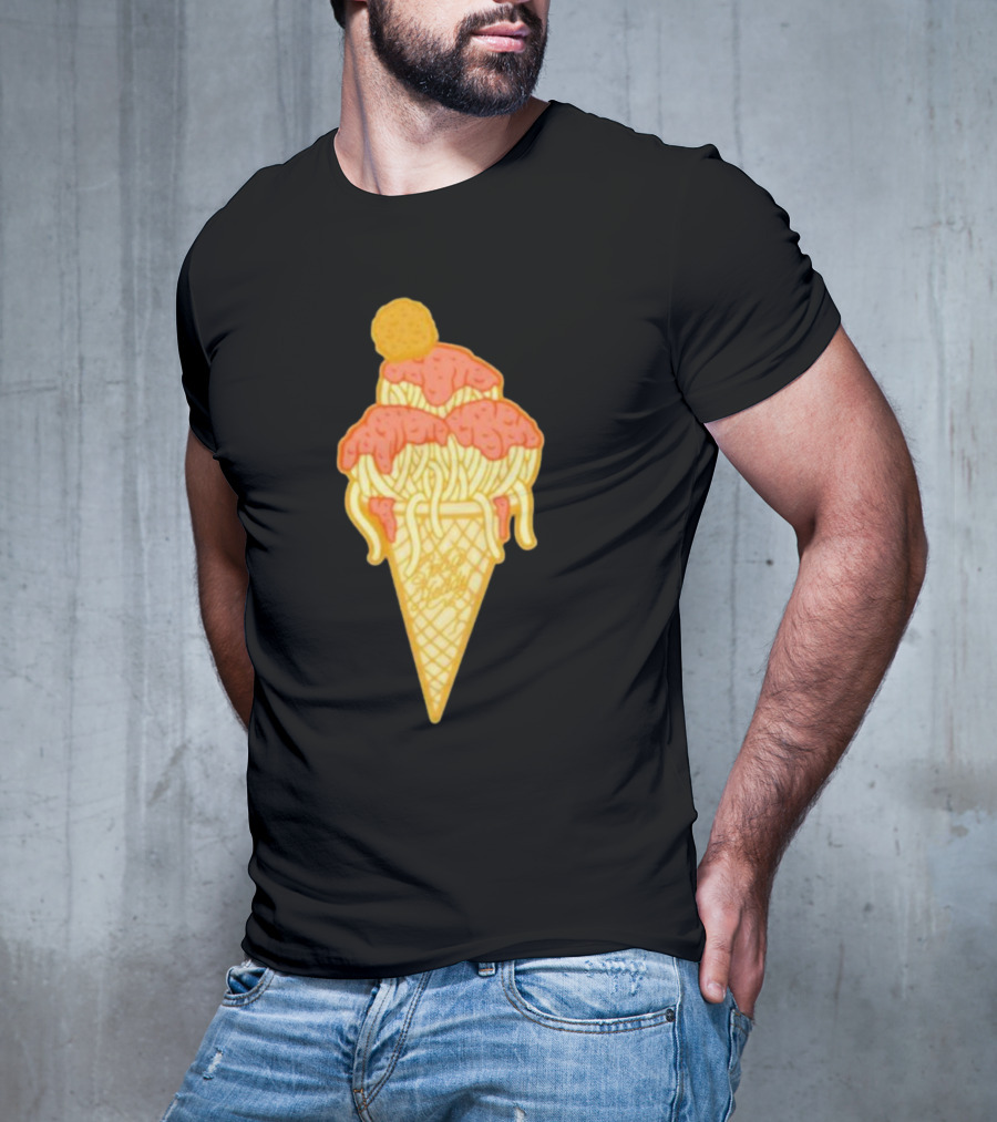 Spag Heddy Pasta Cone Spaghetti Ice Cream Mashup T-Shirt