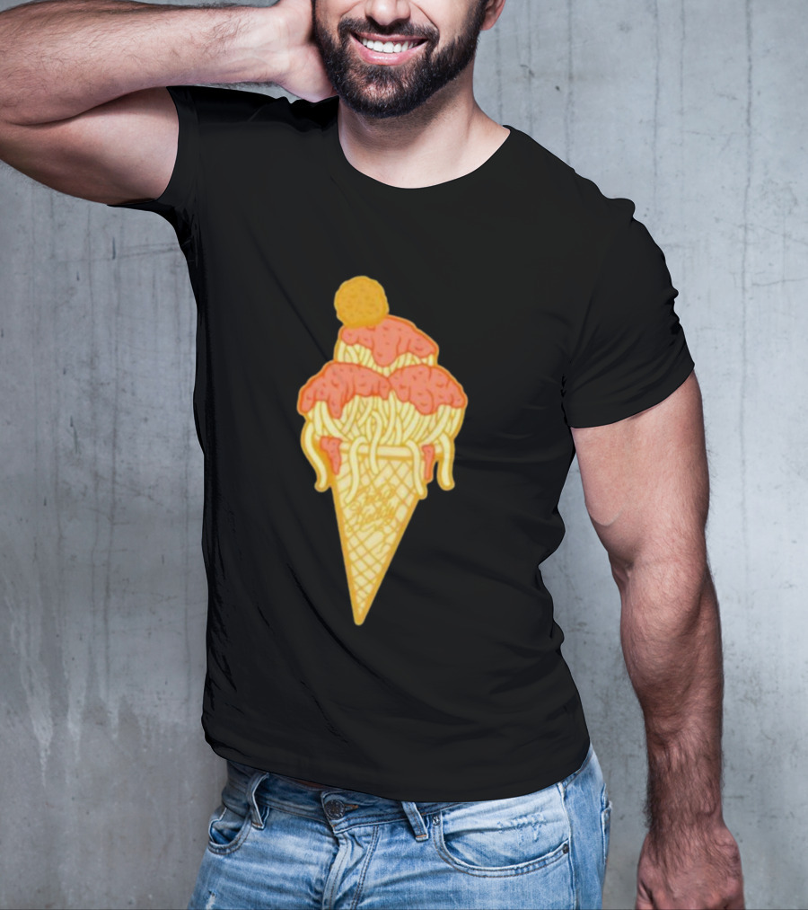Spag Heddy Pasta Cone Spaghetti Ice Cream Mashup T-Shirt