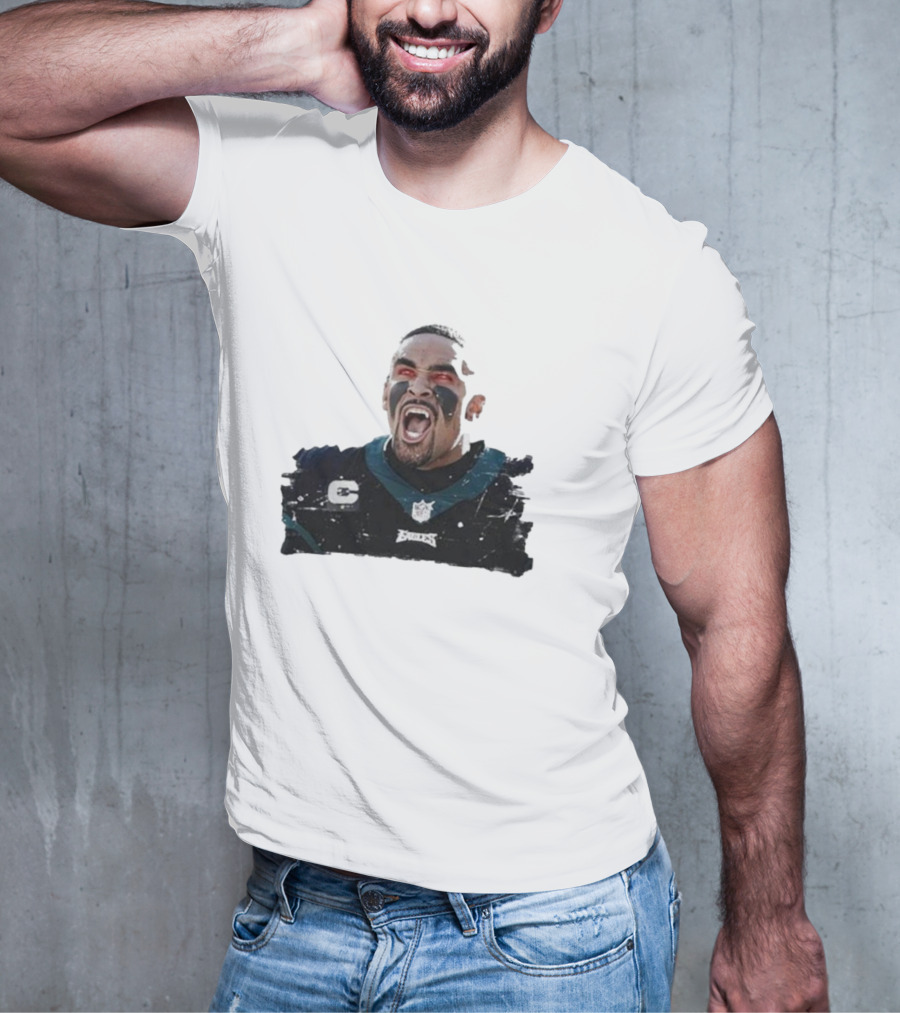 Quality Jalen Hurts Unleashed Fangs Out Eagles Football Action T-Shirt