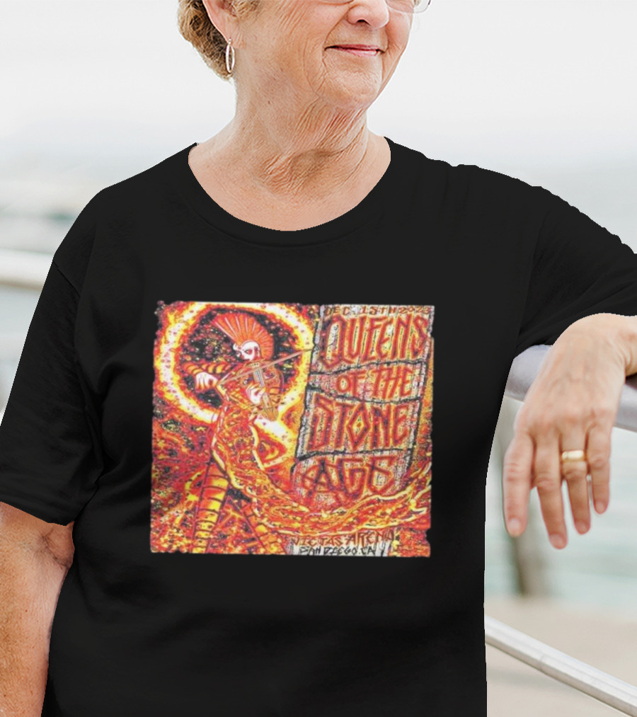 December 15th Queens Of The Stone Ages Viejas Arena San Diego Fire Violinist Performance T-Shirt