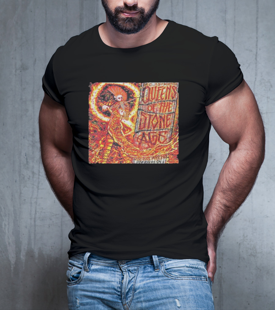 December 15th Queens Of The Stone Ages Viejas Arena San Diego Fire Violinist Performance T-Shirt