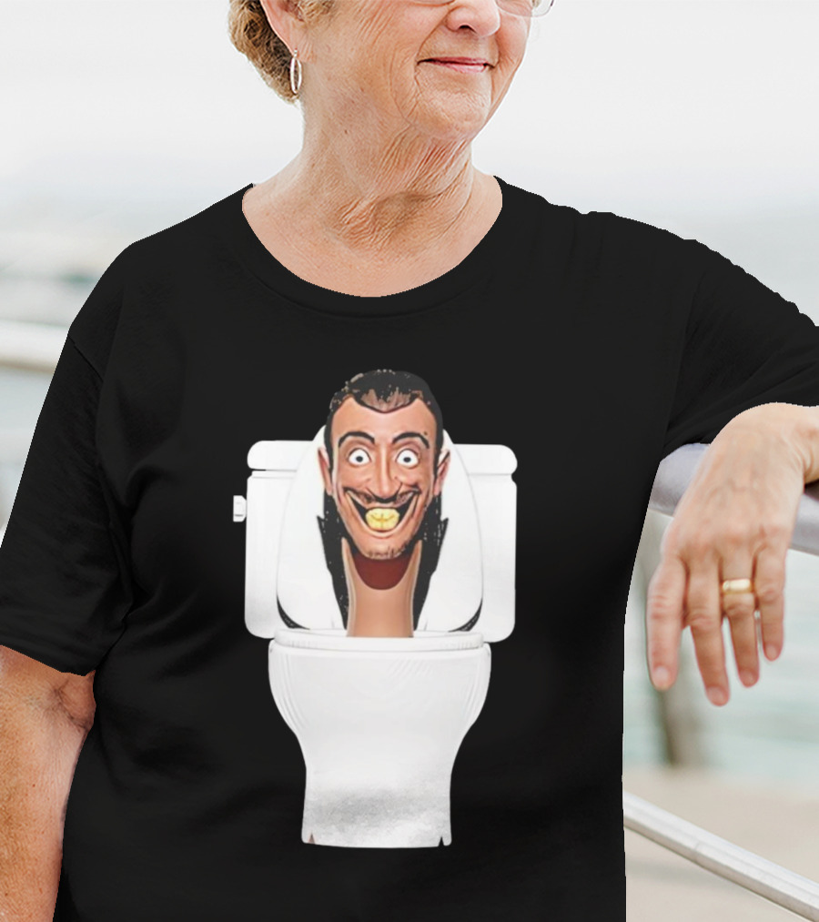 Skibidi Toilet Funny Face Character Head In Commode T-Shirt