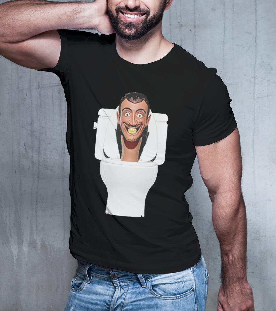 Skibidi Toilet Funny Face Character Head In Commode T-Shirt