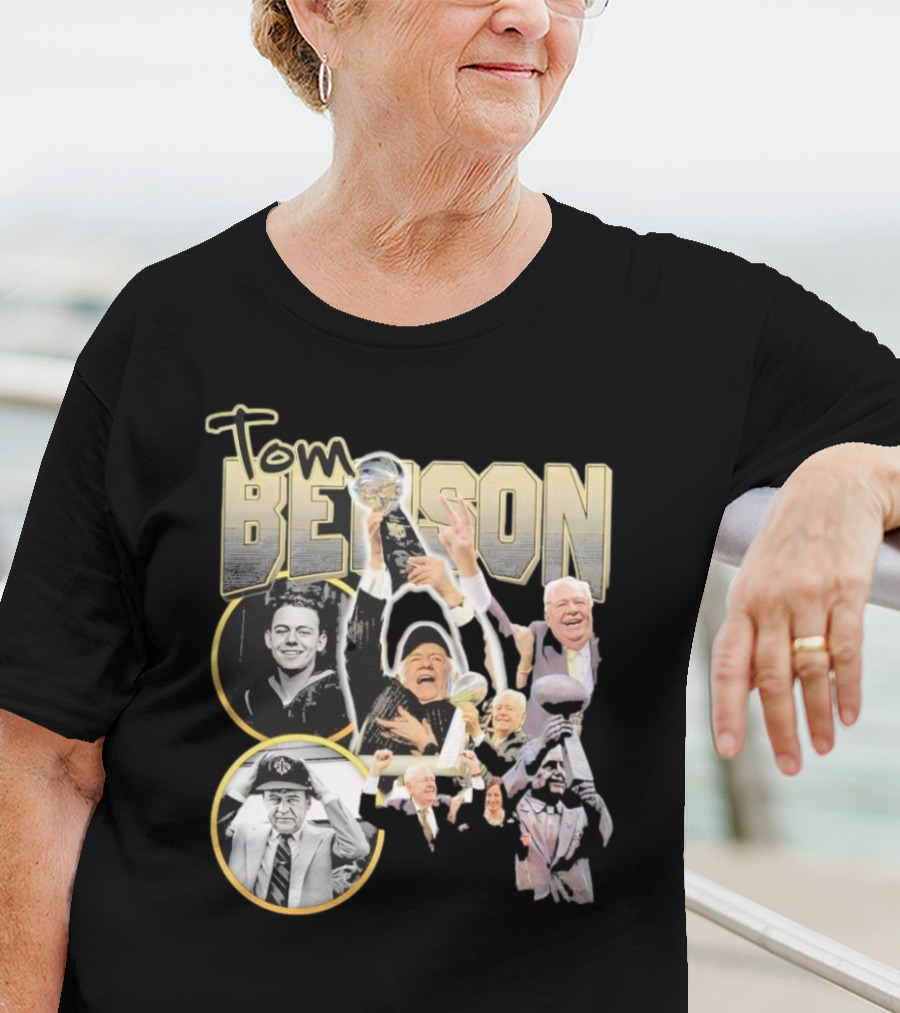 Tom Benson Legacy Celebration With Iconic Trophy Moments T-Shirt