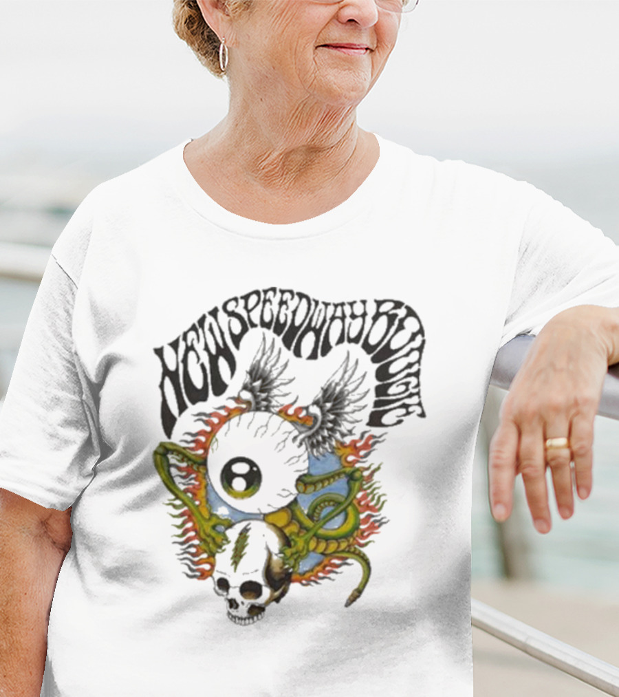 New Speedway Boogie Alan Forbes Grateful Dead Skull Fire Snake T-Shirt