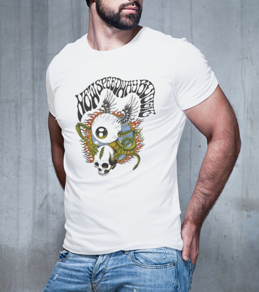 New Speedway Boogie Alan Forbes Grateful Dead Skull Fire Snake T-Shirt
