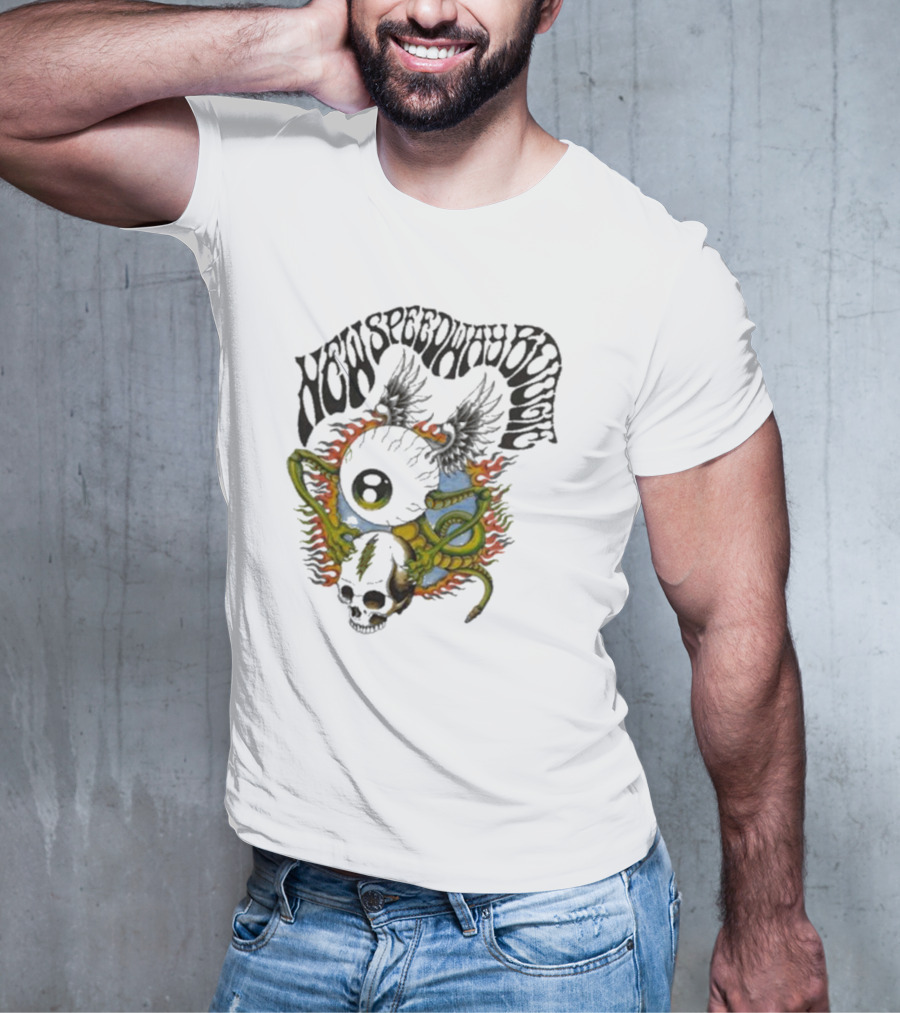 New Speedway Boogie Alan Forbes Grateful Dead Skull Fire Snake T-Shirt