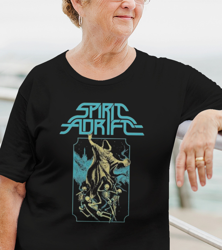 Spirit Adrift Summoner Skeleton Cloaked Figure And Dancing Skeletons T-Shirt