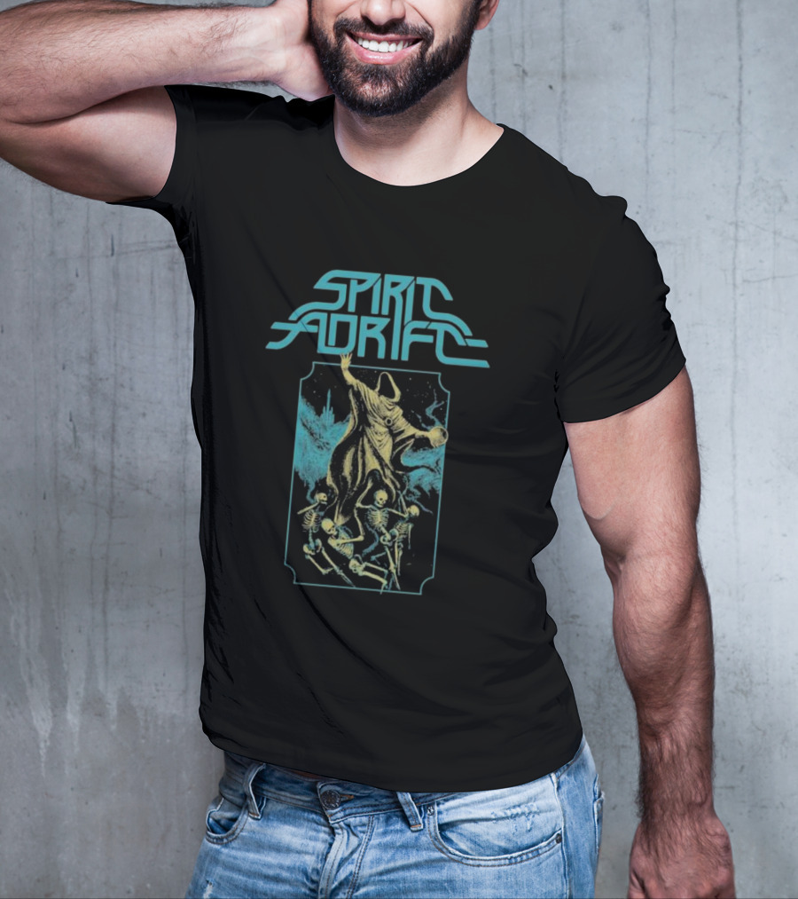 Spirit Adrift Summoner Skeleton Cloaked Figure And Dancing Skeletons T-Shirt