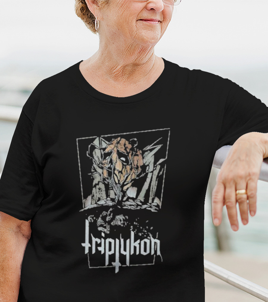 Triptykon Tree With Masked Face And Abstract Shapes T-Shirt