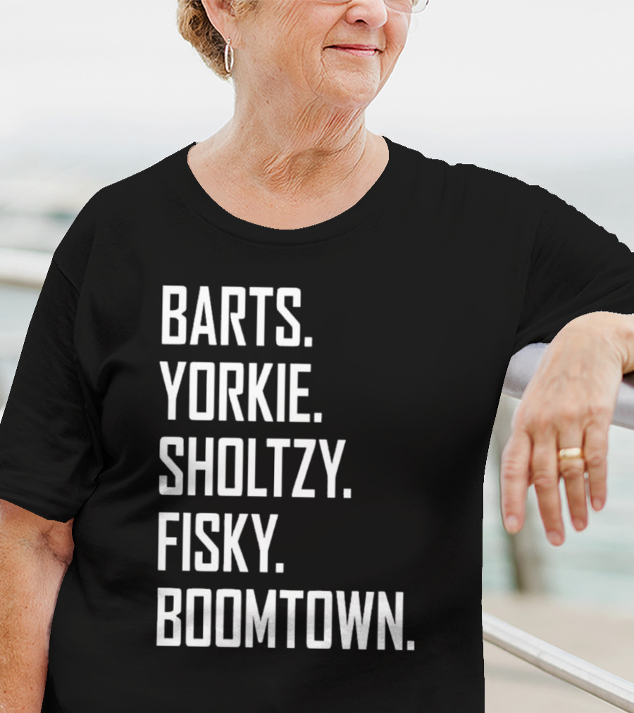 Barts Yorkie Sholtzy Fisky Boomtown Text Sequence T-Shirt