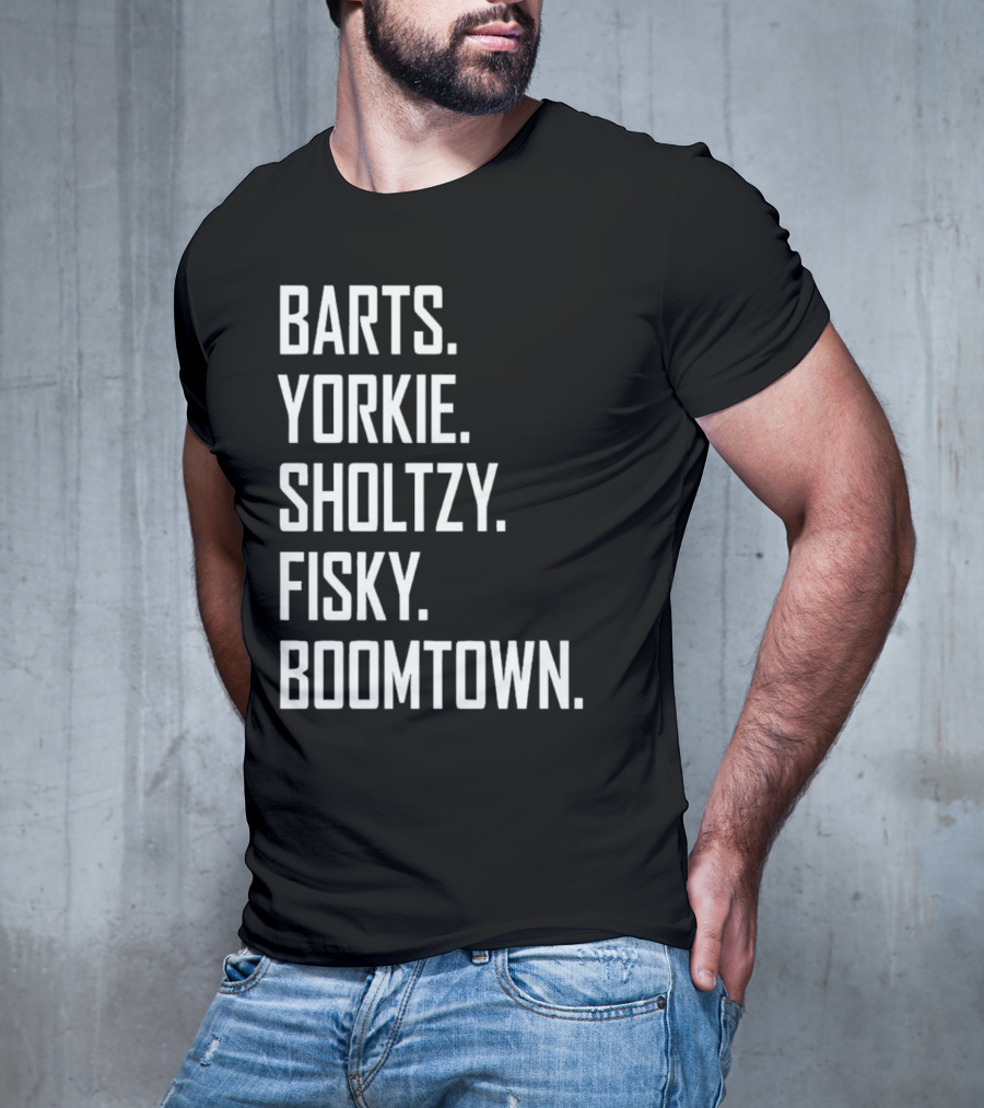 Barts Yorkie Sholtzy Fisky Boomtown Text Sequence T-Shirt