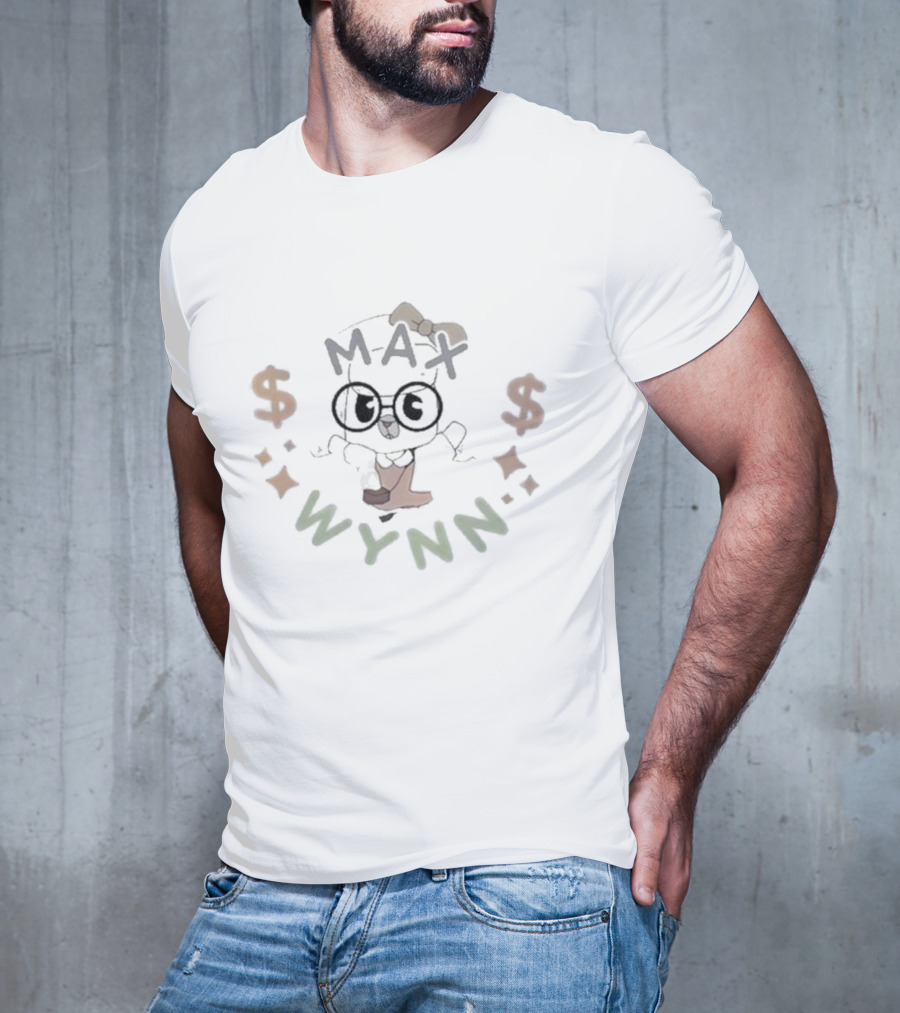 MAX WYNN $ Symbols With Cartoon Character T-Shirt
