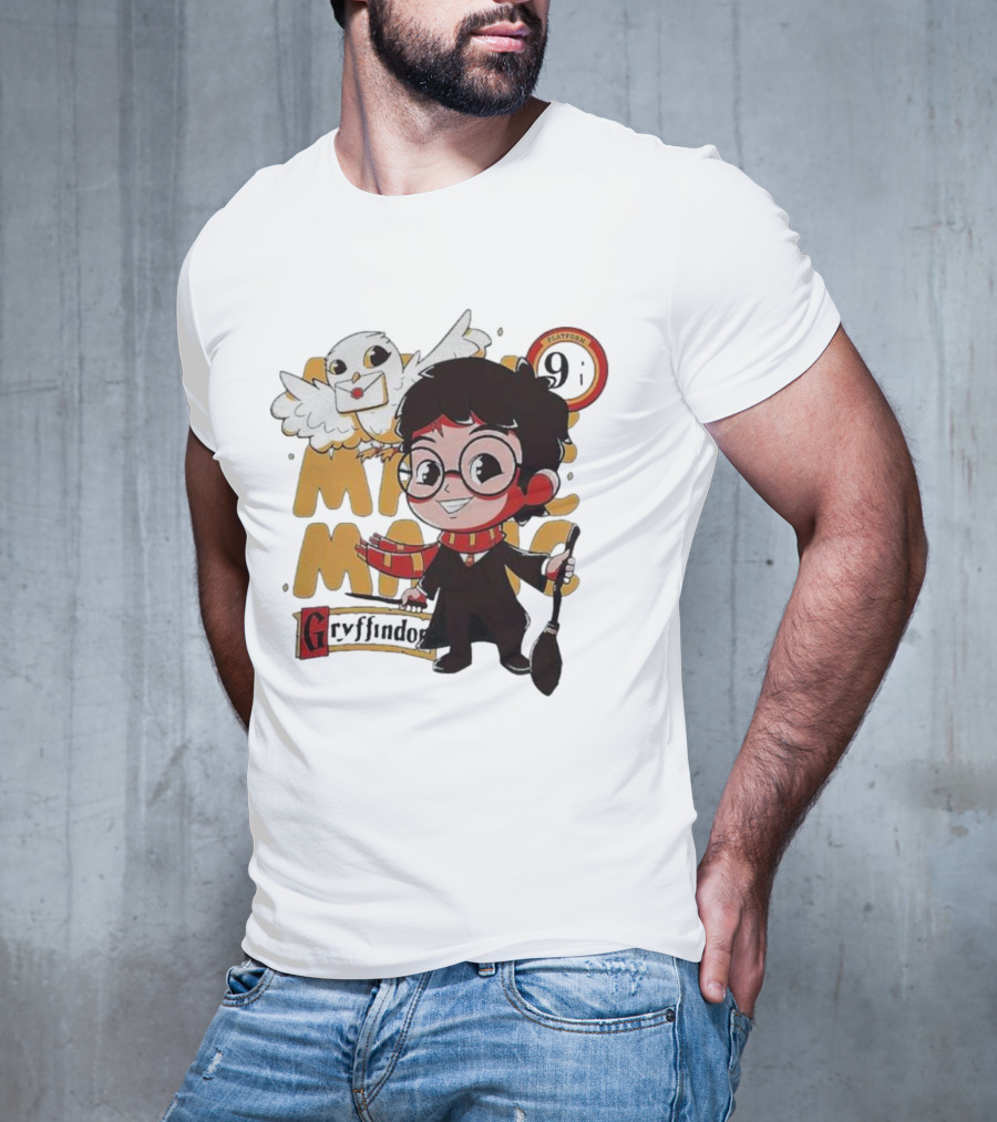 Quality Magic Boy Gryffindor Platform 9¾ Owl Wizard T-Shirt