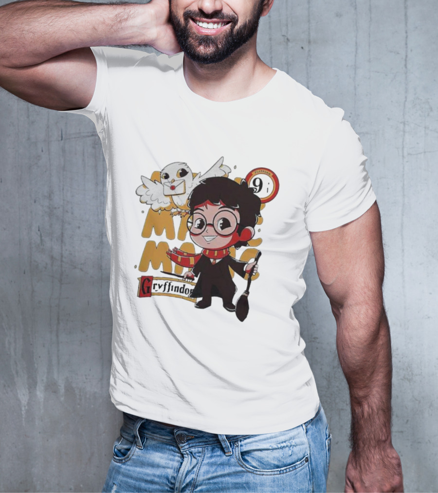 Quality Magic Boy Gryffindor Platform 9¾ Owl Wizard T-Shirt