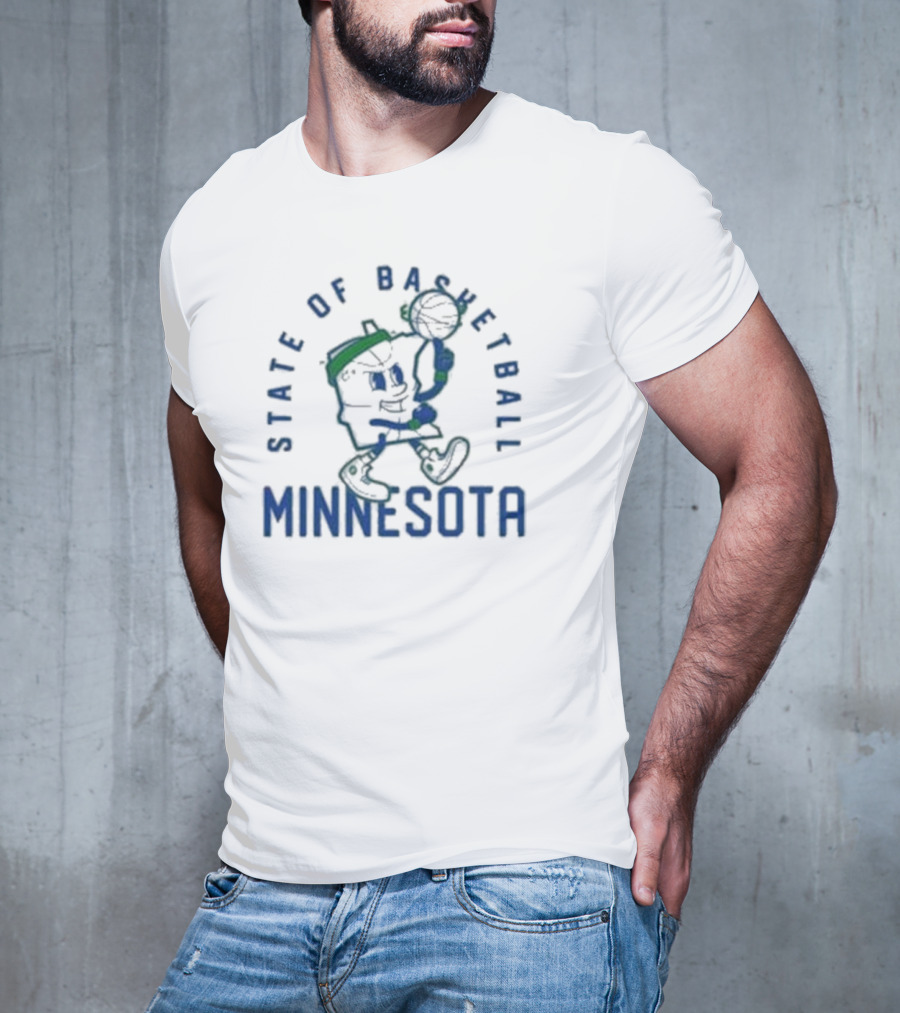 State Of Basketball Minnesota Iconic Hoops Character T-Shirt