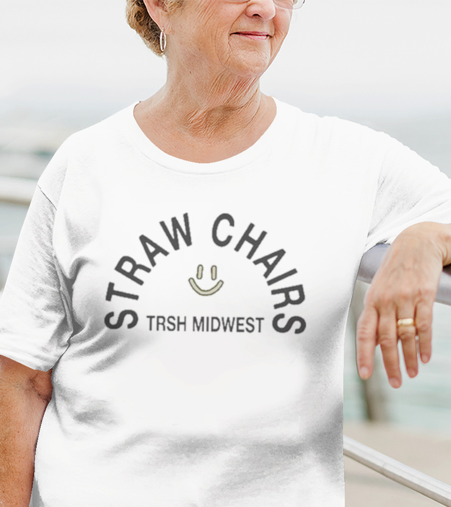 Straw Chairs Smiley Face TRSH Midwest T-Shirt