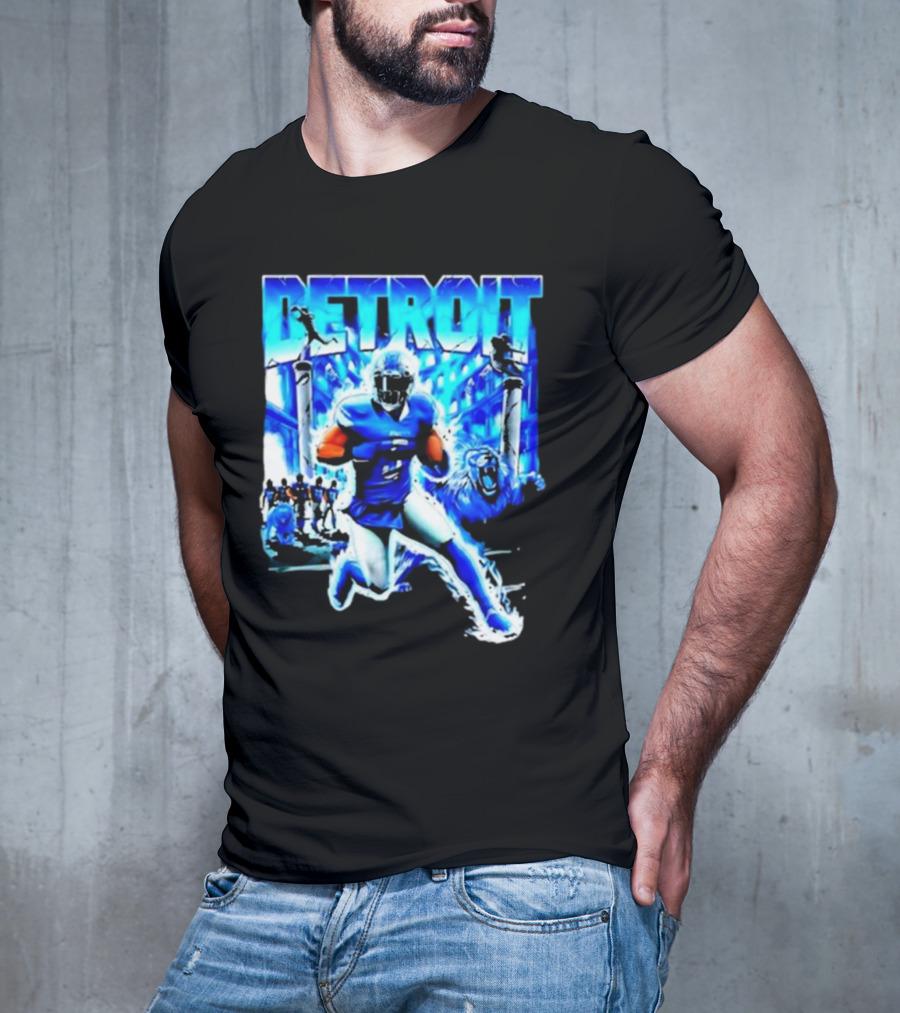 Detroit Football Lions Player Dynamic Action Official Merchandise T-Shirt
