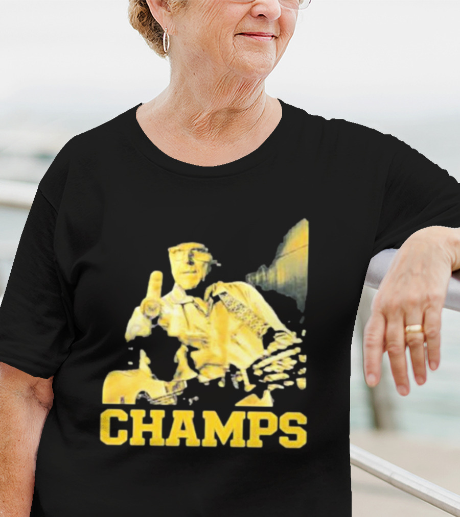 Taylor Lewan Champs Yellow Guitar Western T-Shirt