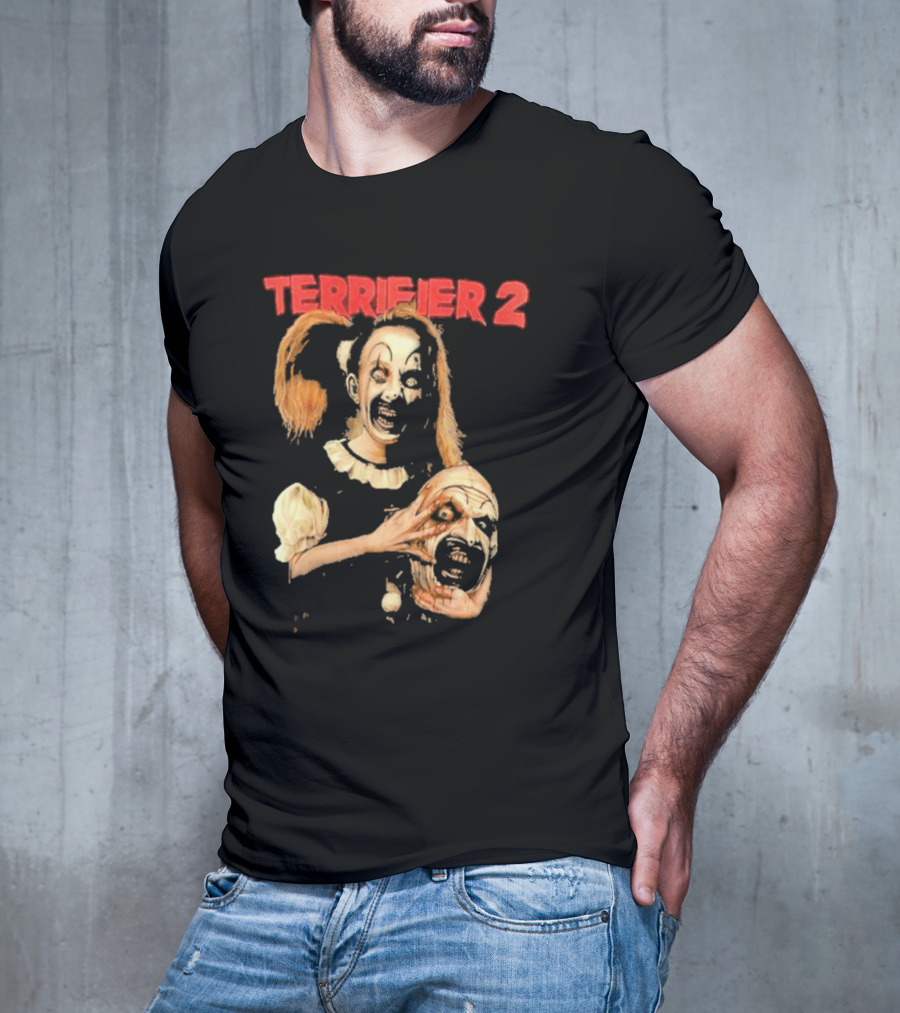 Terrifier 2 Horror Clown Character Holding Severed Head T-Shirt