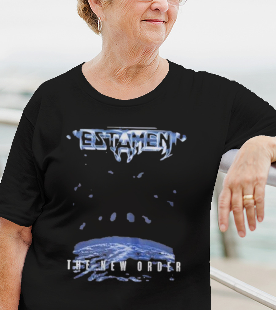 Testament The New Order Album Cover Art Blue Earth And Liquid Drops T-Shirt