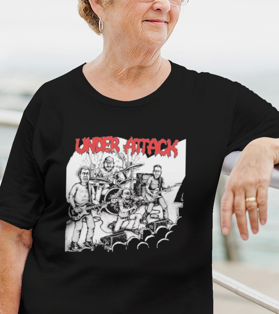 Under Attack Live Cartoon Band Performance Scene T-Shirt